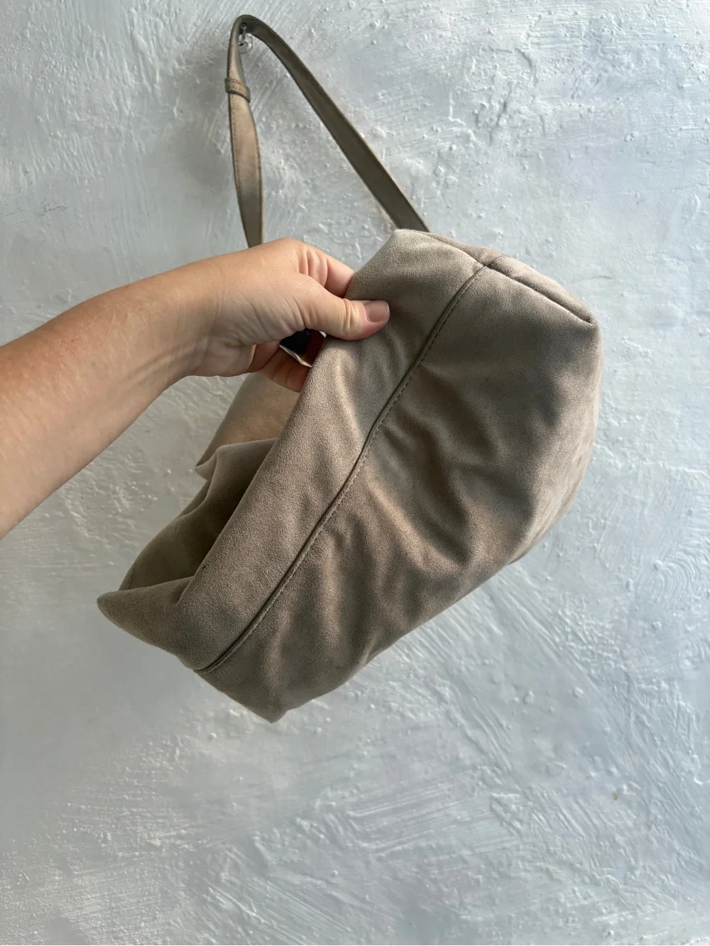 Old navy suede like neutral hobo bag